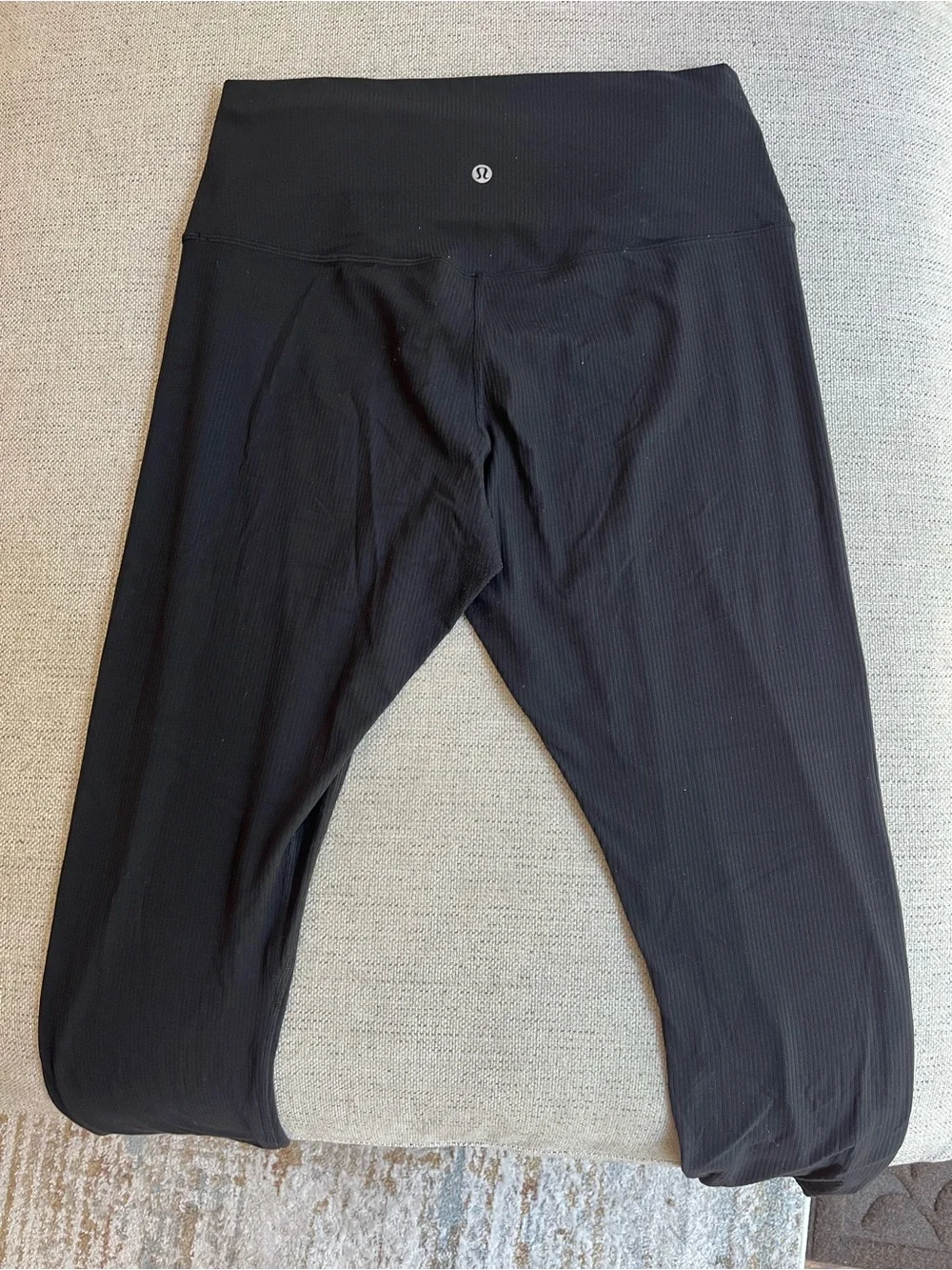 lululemon athletica High-Rise Ribbed Legging in Black - 25” inseam, size 12
